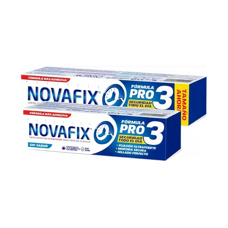 Novafix Pro 3 Sin Sabor Pack 70g + 50g | Farmacia Barata Novafix Pro 3 Sin Sabor Pack 70g + 50g | Farmacia Barata
