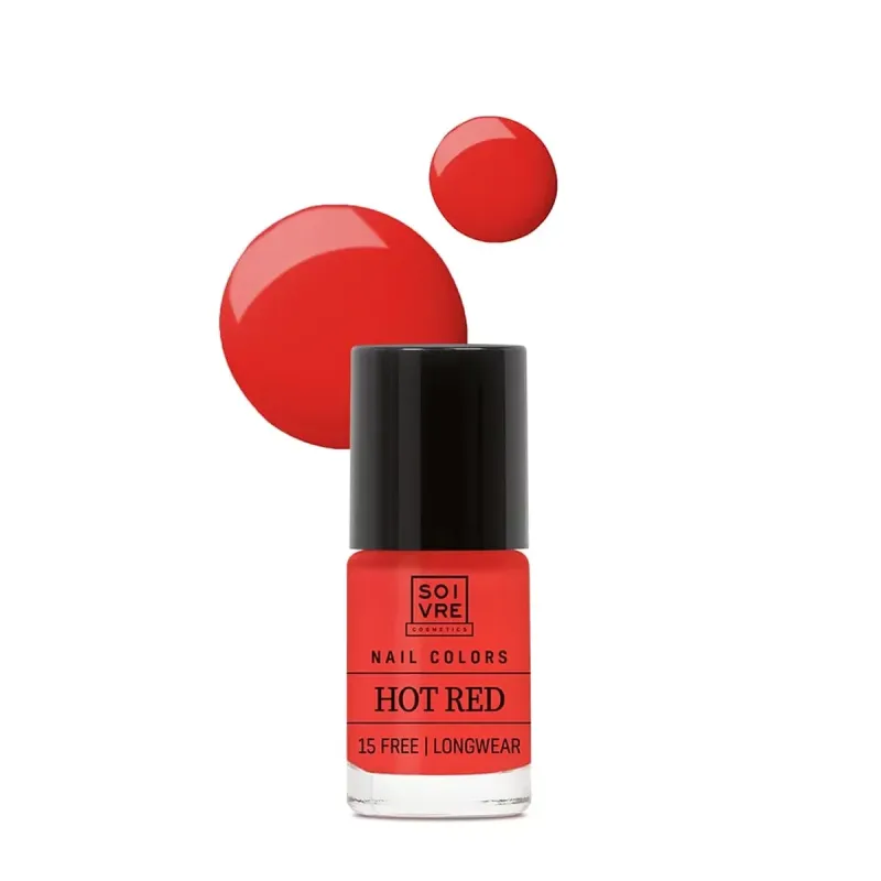 Soivre Cosmetics Nail Colors Nails Color Hot Red, 6 ml | Farmacia Barata