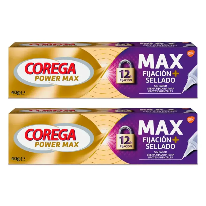 Corega Max Fijacion+Sellado Adhesivo Protesis Dental Duplo, 2x40 g | Farmacia Barata Corega Max Fijacion+Sellado Adhesivo Protesis Dental Duplo, 2x40 g | Farmacia Barata