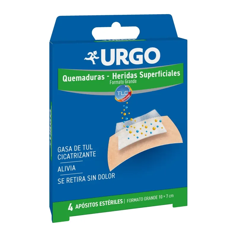 Urgo Quemaduras Apósitos 10×7 cm Sobres Individuales 4 uds | Farmacia Barata