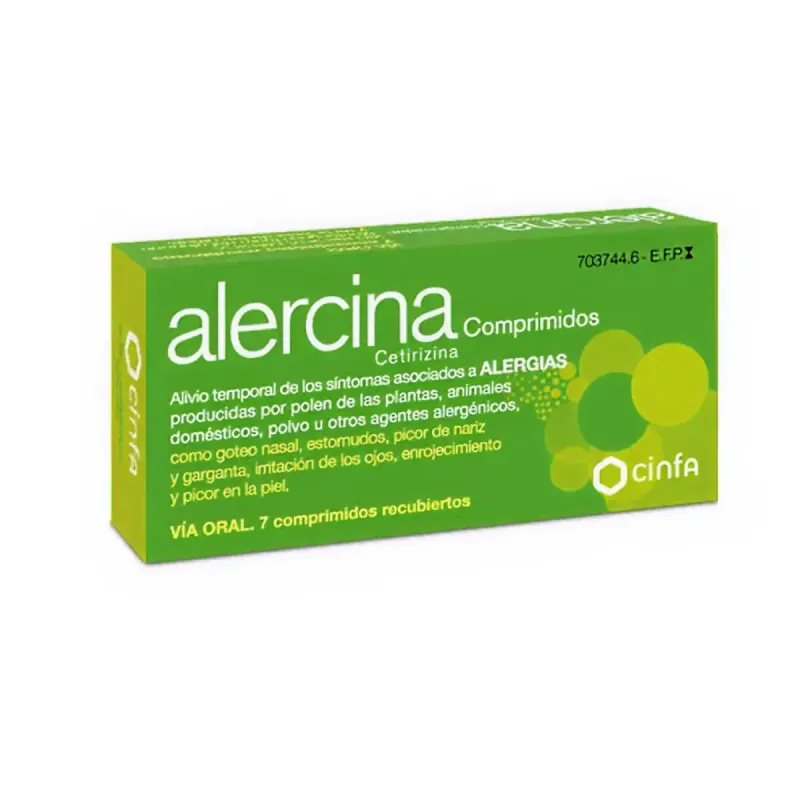 Alercina 10mg, 7 comprimidos | Farmacia Barata