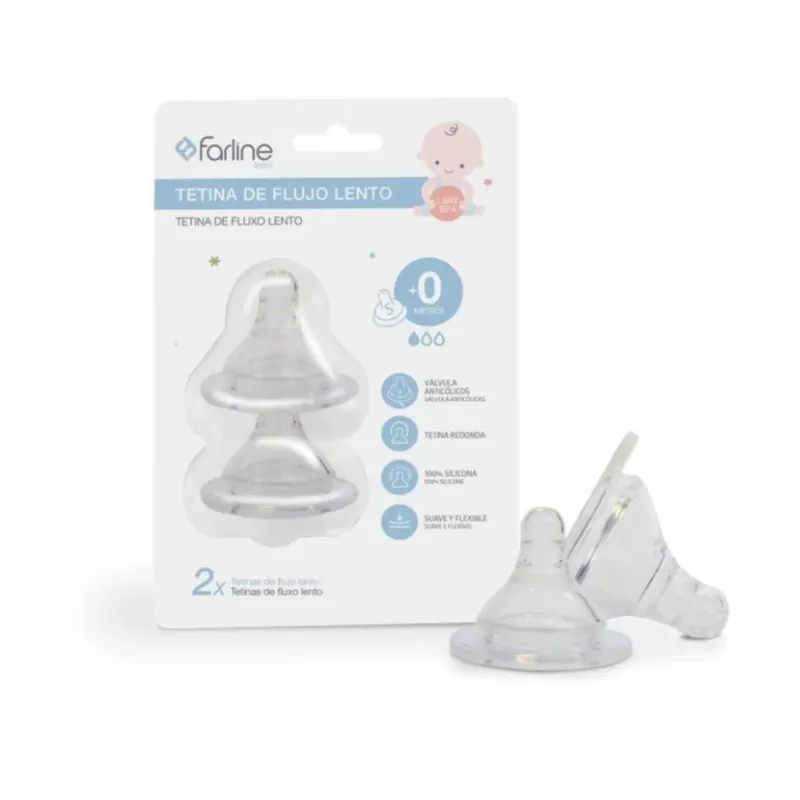 Farline Bebé Tetina Flujo Lento, 2 unidades | Farmacia Barata Farline Bebé Tetina Flujo Lento, 2 unidades | Farmacia Barata
