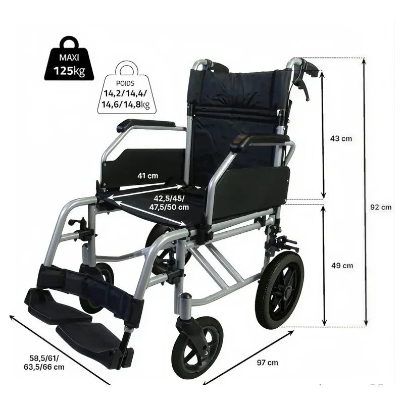 Aposan Silla de Ruedas Pequeña 45 cm, 1 unidad | Farmacia Barata
