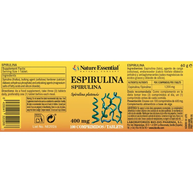 Espirulina 400 mg | Farmacia Barata Espirulina 400 mg | Farmacia Barata