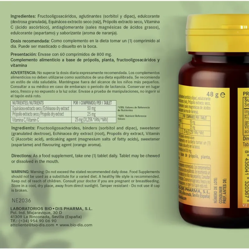 Propolis 800 mg 60 tabletas | Farmacia Barata Propolis 800 mg 60 tabletas | Farmacia Barata