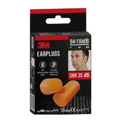3M Tapones de ruido poliuretano, 4 pares, con caja almacenamiento