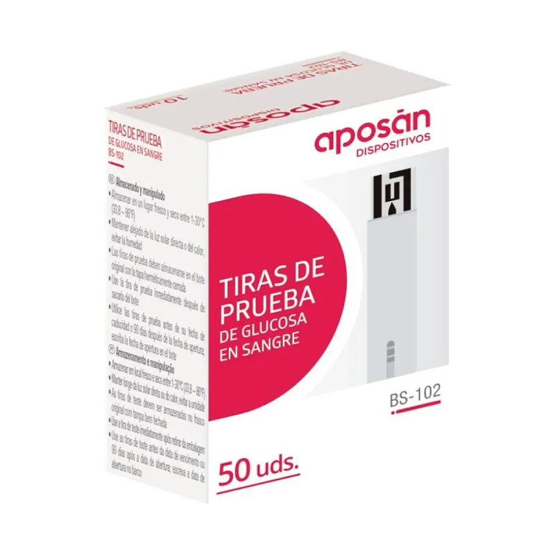 Aposan Tiras Glucómetro 50 unidades | Farmacia Barata