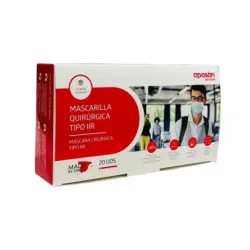 Aposan Mascarilla Quirúrguica IIR Azul, 20 unidades