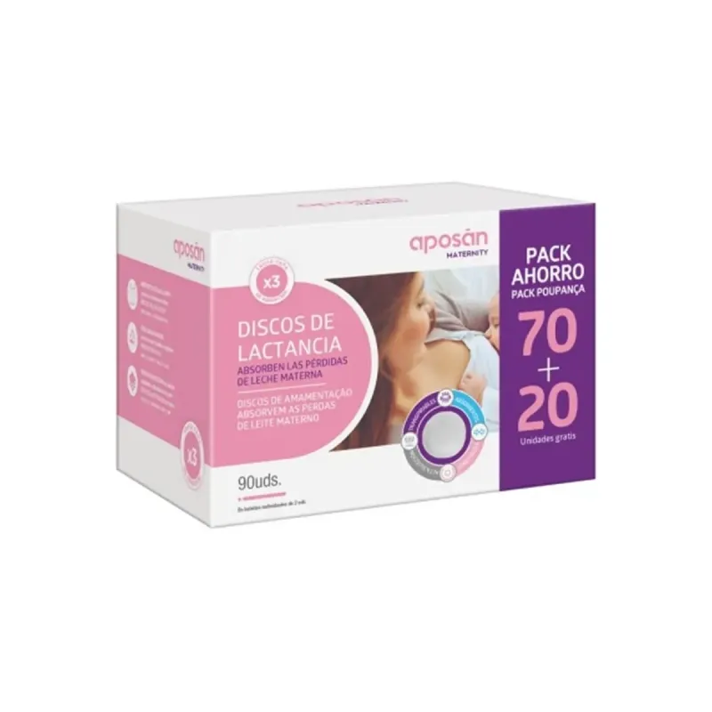 Aposan Discos Lactancia 70 + 20 unidades | Farmacia Barata