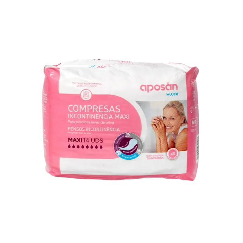 Aposan Compresa Incontinencia Maxi 14 unidades | Farmacia Barata