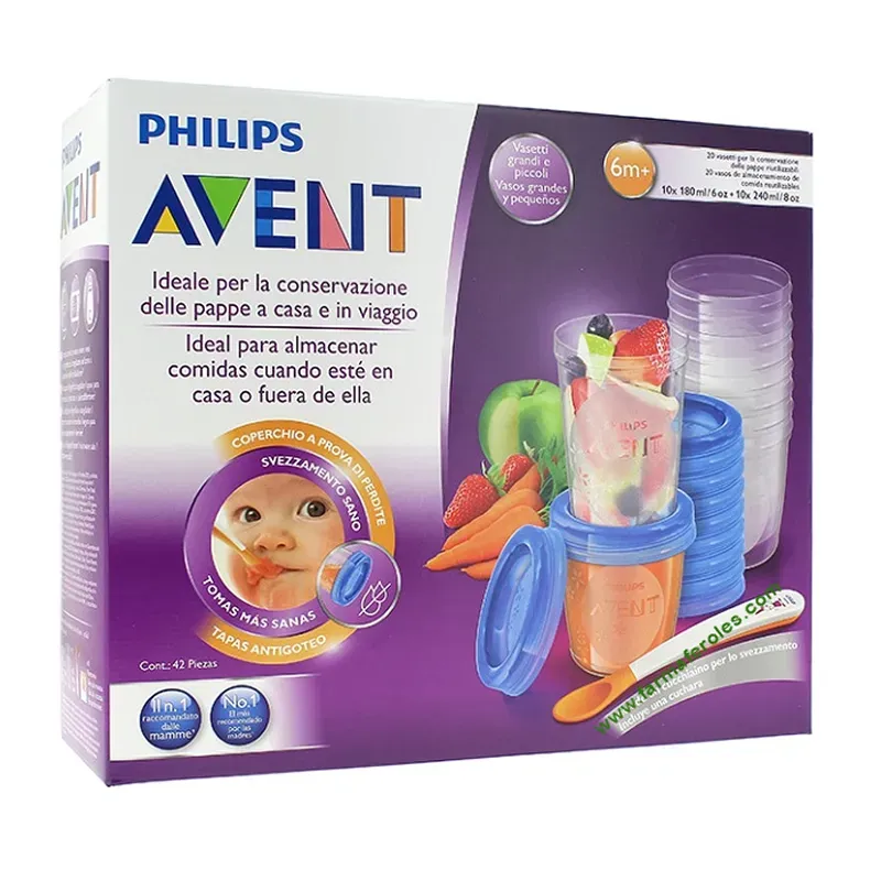 Philips Avent Pack Recipiente Vía, 10 vasos 180ml y 240ml | Farmacia Barata