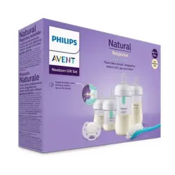 Philips Avent Pack Natural Response, 4 biberones 2x125 m + 2x260 ml + 1 cepillo + 1 chupete soft 0-6 m.