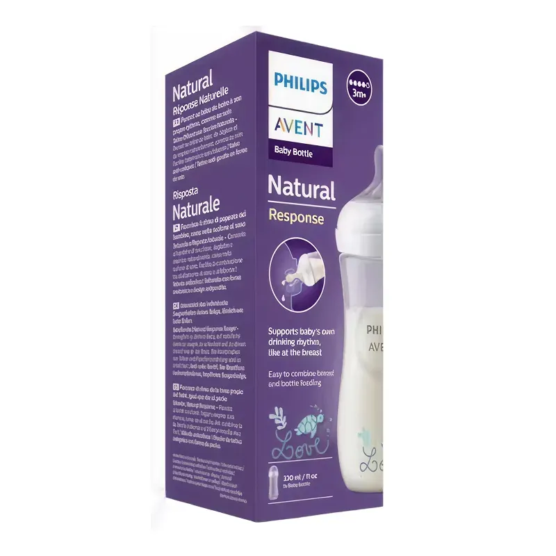 Philips Avent Biberón Natural Response Tortuga, 330 ml | Farmacia Barata