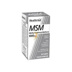 Health Aid MSM Metilsulfonilmetano, 90 comprimidos de 1000 mg.