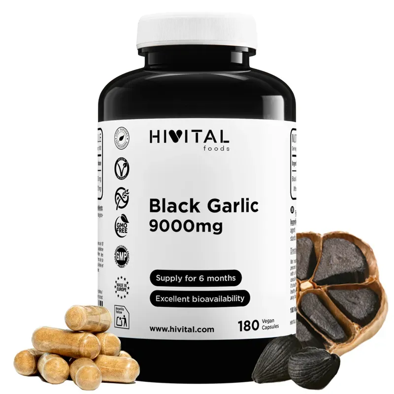Hivital Ajo Negro 9000 mg, 180 cápsulas veganas | Farmacia Barata Hivital Ajo Negro 9000 mg, 180 cápsulas veganas | Farmacia Barata