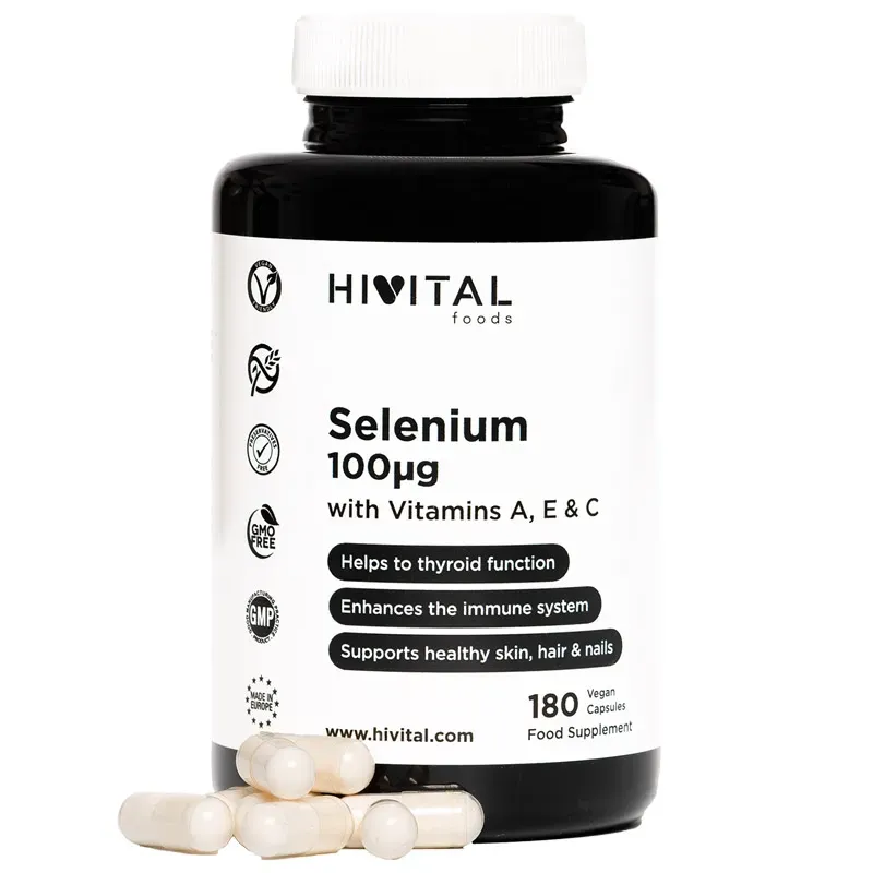 Hivital Selenio 100 mcg, 180 cápsulas veganas | Farmacia Barata