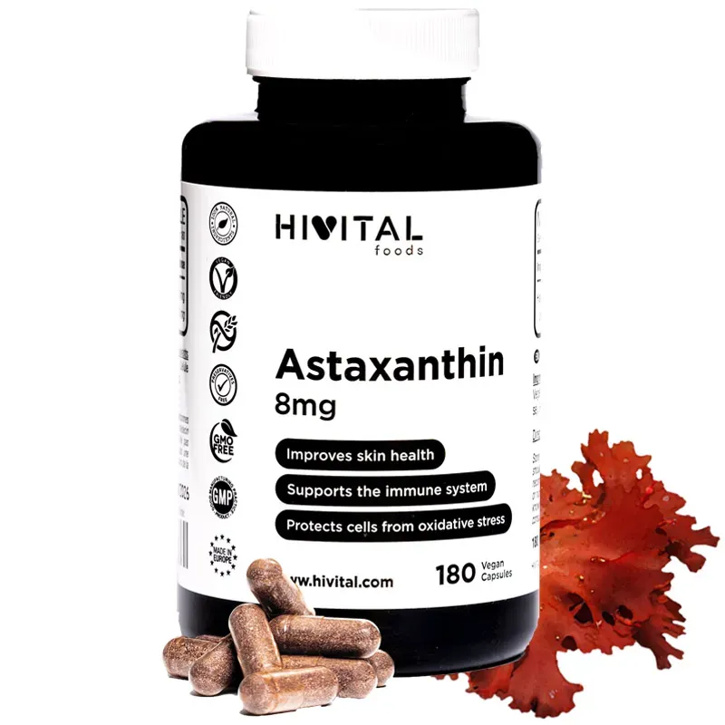 Hivital Astaxantina 8 mg,180 cápsulas veganas | Farmacia Barata