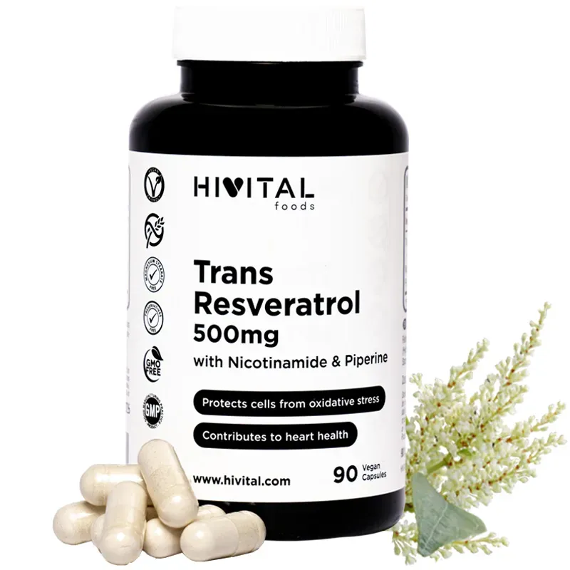 Hivital Resveratrol 500 mg, 90 cápsulas veganas | Farmacia Barata