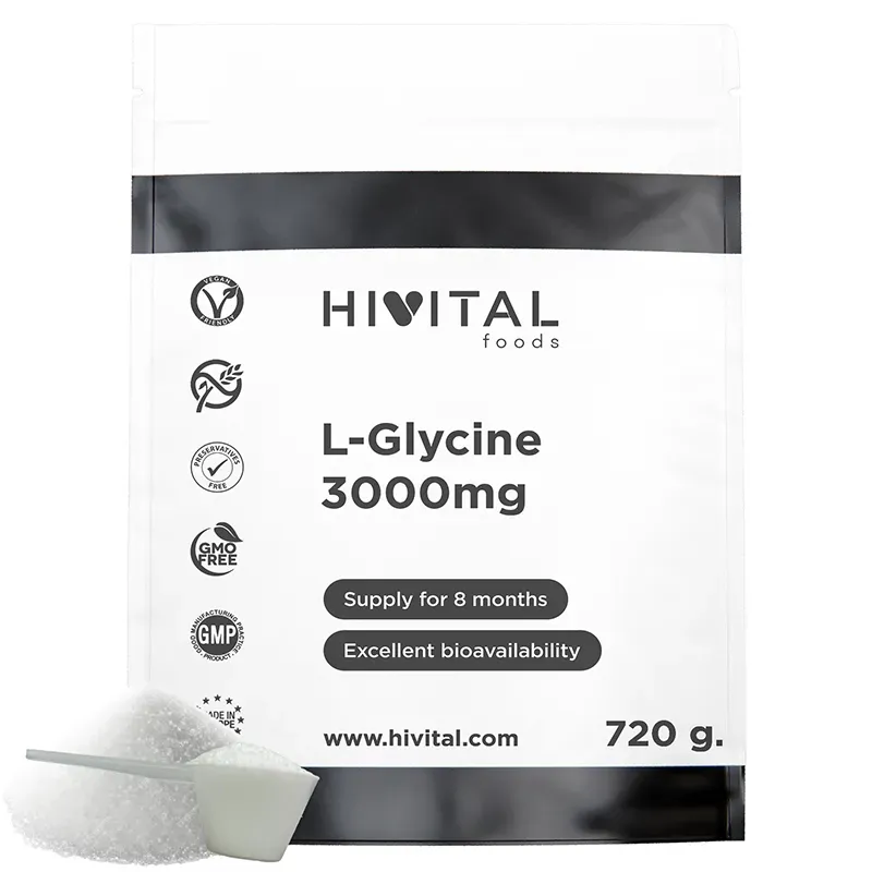 Hivital L-Glicina 3000 mg, 720 gramos de polvo vegano | Farmacia Barata