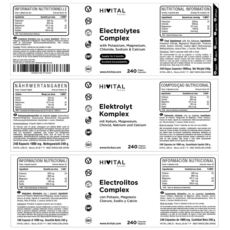 Hivital Electrolitos Complex, 240 cápsulas veganas | Farmacia Barata Hivital Electrolitos Complex, 240 cápsulas veganas | Farmacia Barata
