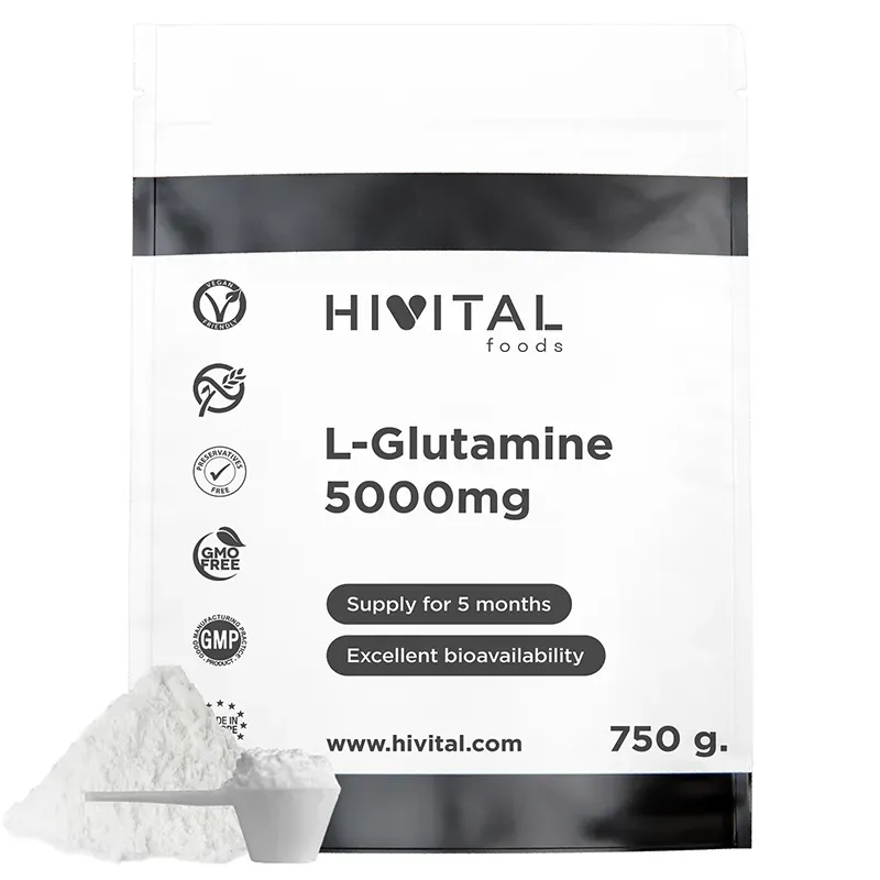 Hivital L-Glutamina 5000 mg, 750 gramos de polvo vegano | Farmacia Barata Hivital L-Glutamina 5000 mg, 750 gramos de polvo vegano | Farmacia Barata