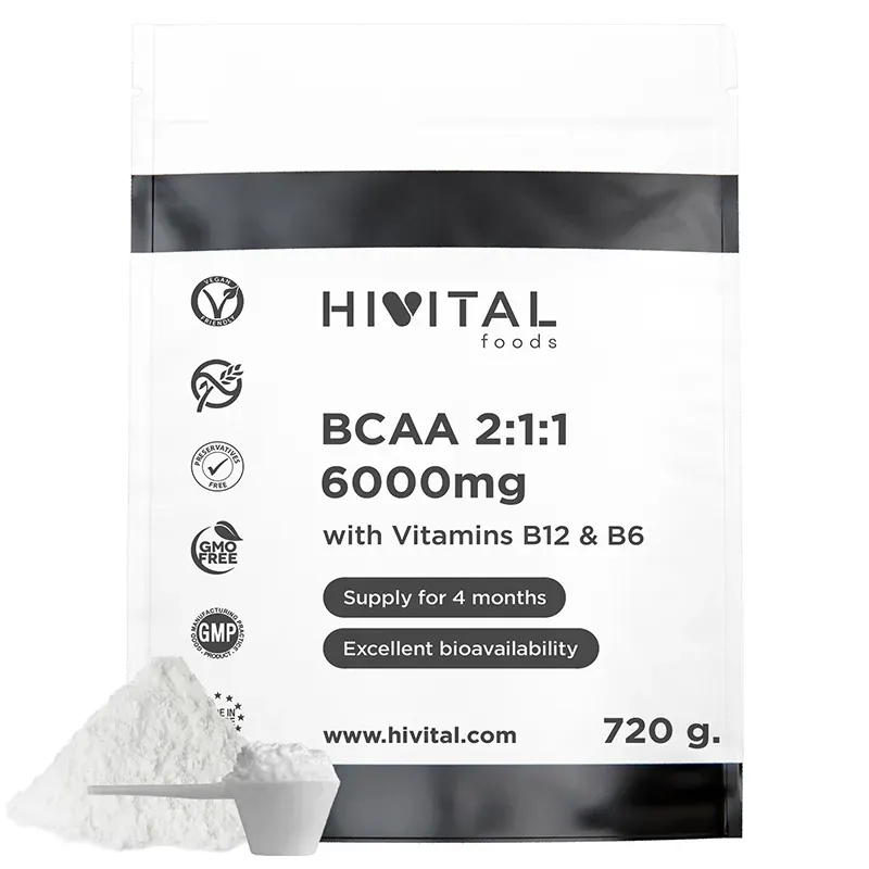 Hivital BCAA 2:1:1 6000 mg, 720 gramos de polvo vegano | Farmacia Barata Hivital BCAA 2:1:1 6000 mg, 720 gramos de polvo vegano | Farmacia Barata