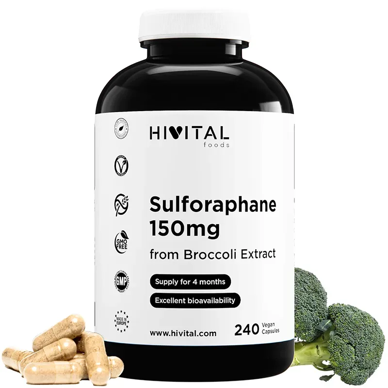 Hivital Sulforafano 150 mg, 240 cápsulas veganas | Farmacia Barata Hivital Sulforafano 150 mg, 240 cápsulas veganas | Farmacia Barata