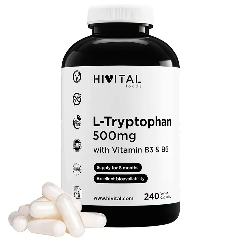 Hivital L-Triptofano 500 mg, 240 cápsulas veganas | Farmacia Barata