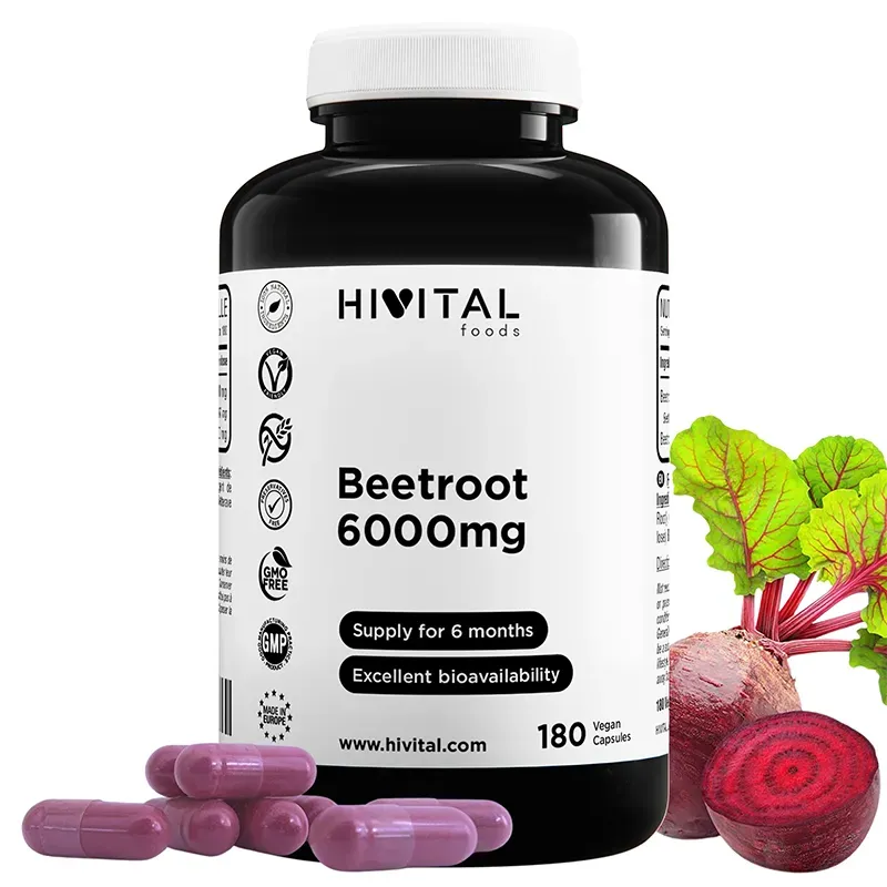 Hivital Remolacha 6000 mg, 180 cápsulas veganas | Farmacia Barata Hivital Remolacha 6000 mg, 180 cápsulas veganas | Farmacia Barata