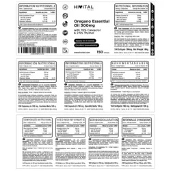 Hivital Aceite Esencial de Oregano 300 mg, 150 perlas | Farmacia Barata