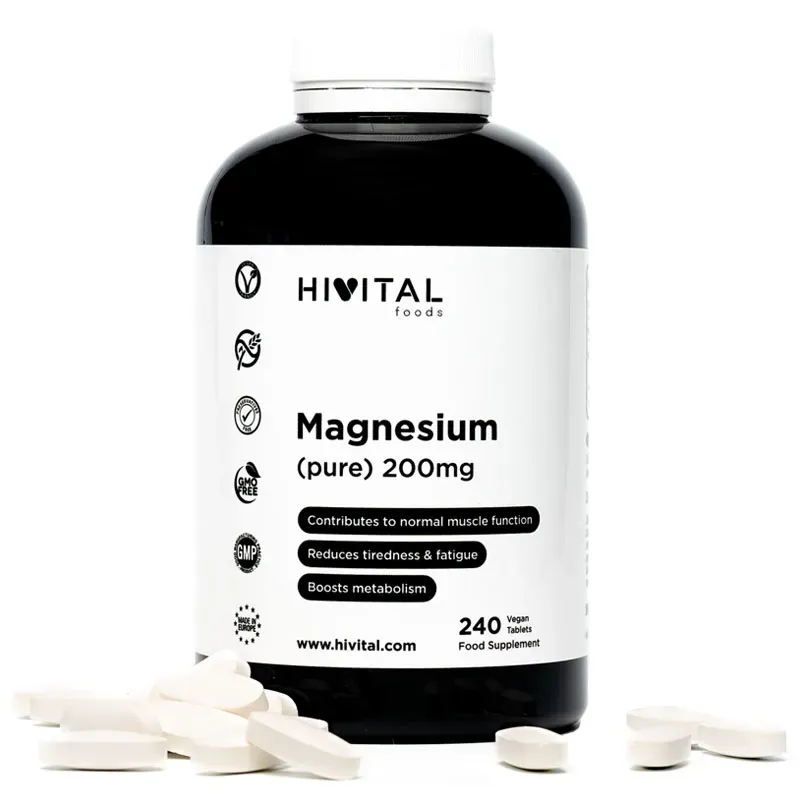 Hivital Magnesio 200 mg de Citrato de Magnesio, 240 comprimidos veganos | Farmacia Barata