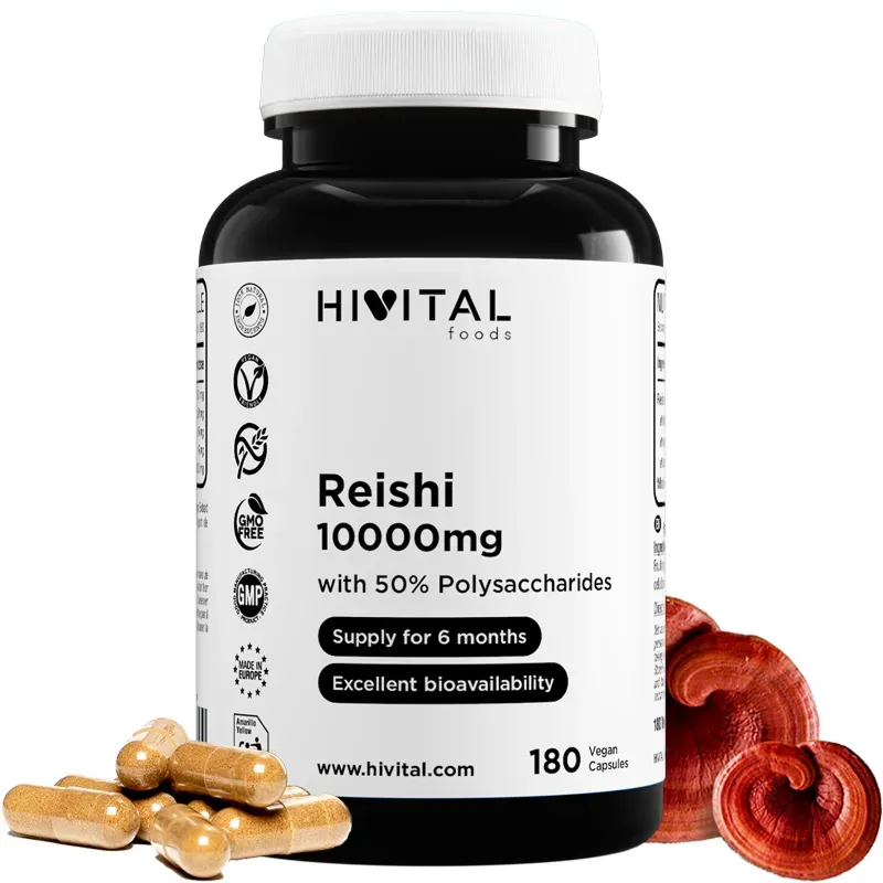 Hivital Reishi 10000 mg, 180 cápsulas veganas | Farmacia Barata