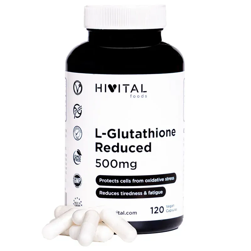 Hivital L-Glutation Reducido 500 mg, 120 cápsulas veganas | Farmacia Barata Hivital L-Glutation Reducido 500 mg, 120 cápsulas veganas | Farmacia Barata