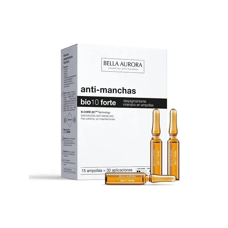 Bella Aurora Bio 10 Ampollas Despigmentantes, 15x2 ml | Farmacia Barata Bella Aurora Bio 10 Ampollas Despigmentantes, 15x2 ml | Farmacia Barata