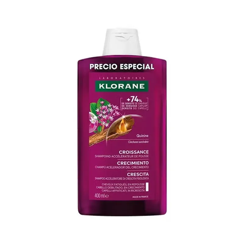 Klorane Champú Quinina Acelerador Crecimiento, 400 ml