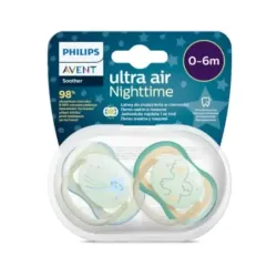 Philips Avent Chupetes Ultra Air Nocturno 0-6M Niña, 2 unidades