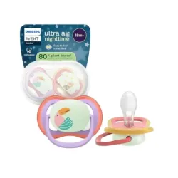Philips Avent Chupetes Ultra Air Nocturno +18M Niña, 2 unidades