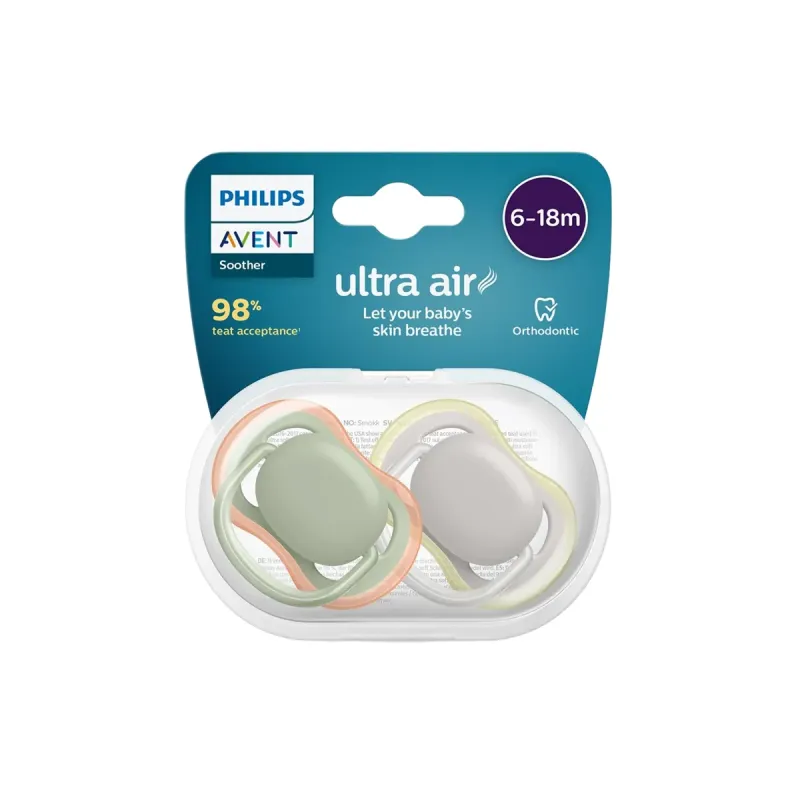 Philips Avent Chupetes Ultra Air 6-18M Neutro 2 uds | Farmacia Barata