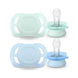 Philips Avent Chupetes Ultra Start 0-2M Liso Niño, 2 unidades