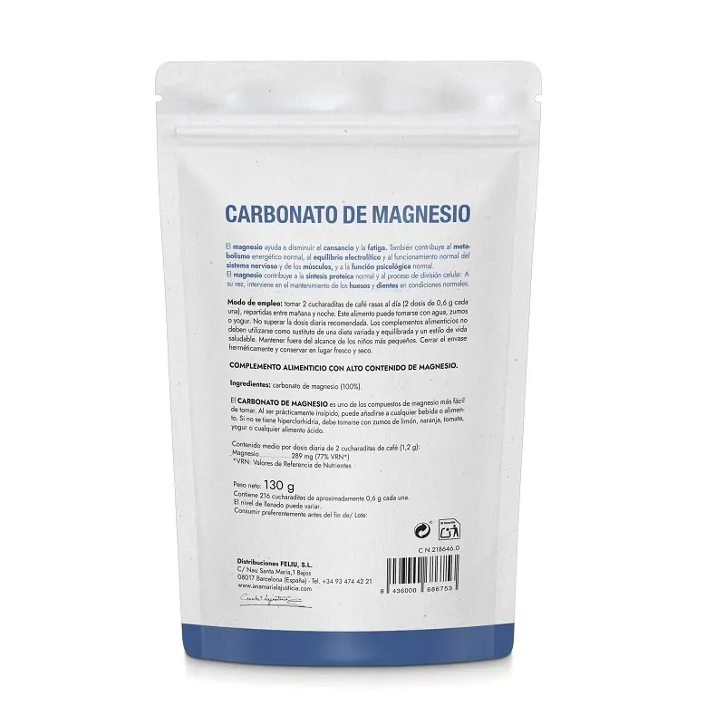 AnaMaría Lajusticia Carbonato de Magnesio, 130g información