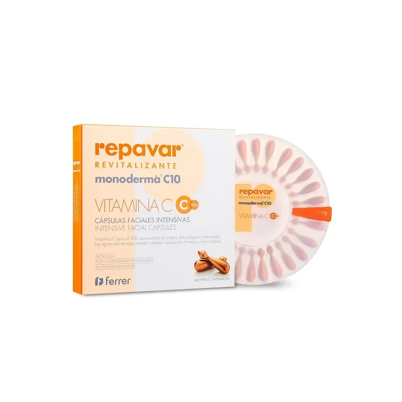Repavar revitalizante monoderma C10, 28 cápsulas  Farmacia Barata
