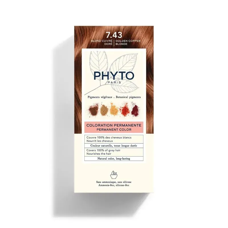 Phyto Color Kit Coloración 7.43 Rubio Dorado Cobrizo | Farmacia Barata Phyto Color Kit Coloración 7.43 Rubio Dorado Cobrizo | Farmacia Barata