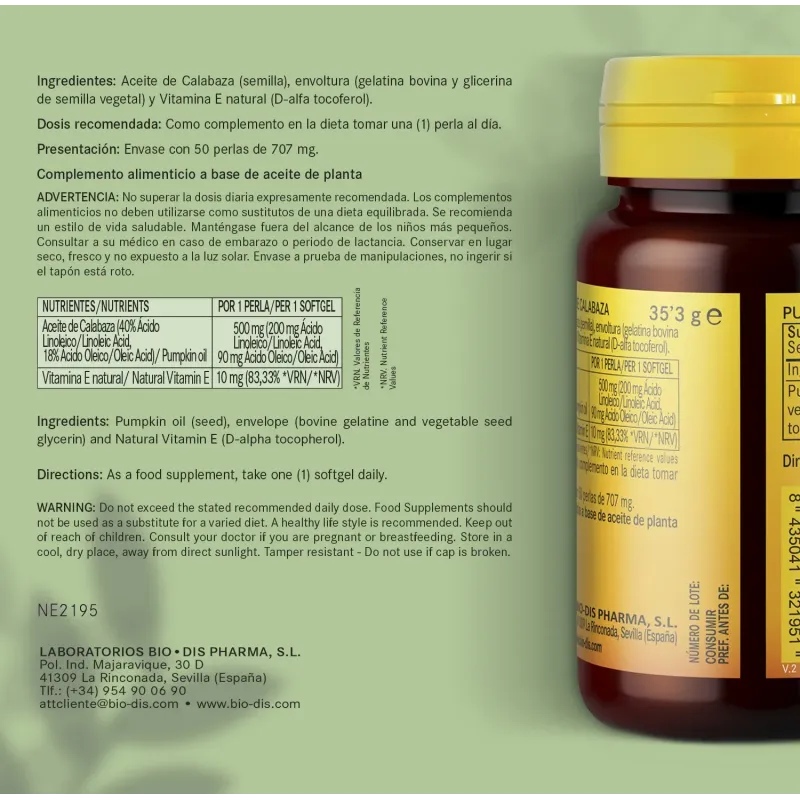 nature essential calabaza 50 perlas 500mg