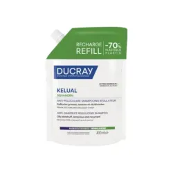 Ducray Kelual Squanorm Champú Tratante Regulador Caspa Grasa Recarga, 400 ml