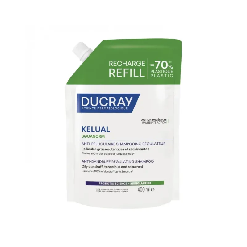 Ducray Kelual Squanorm Champú Caspa Grasa Recarga 400 ml | Farmacia Barata