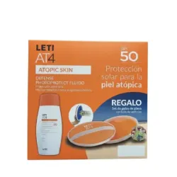 Leti AT4 Defense Loción Fluida SPF50, 100 ml + Regalo Palas de playa