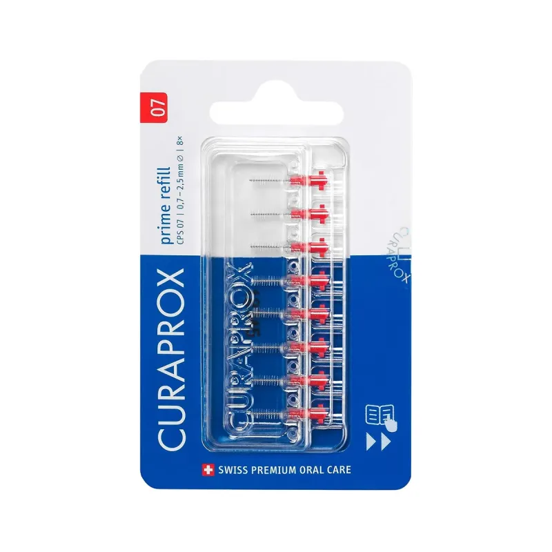 Curaprox CPS Prime Refill 0,07 mm Rojo 8 uds | Farmacia Barata