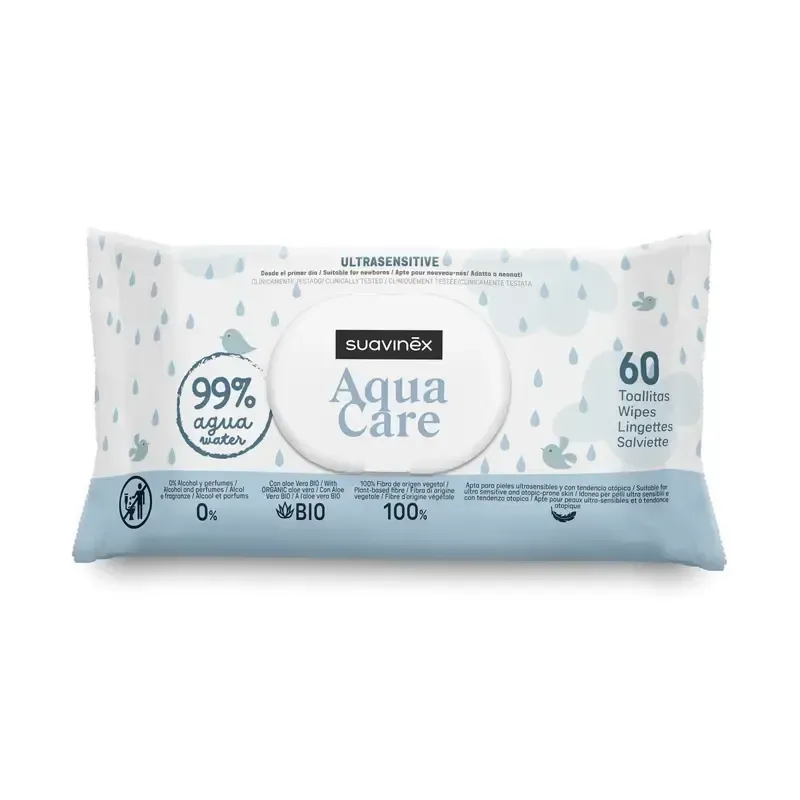 Suavinex Toallitas Aqua Ultrasensitive 60 Unidades | Farmacia Barata Suavinex Toallitas Aqua Ultrasensitive 60 Unidades | Farmacia Barata