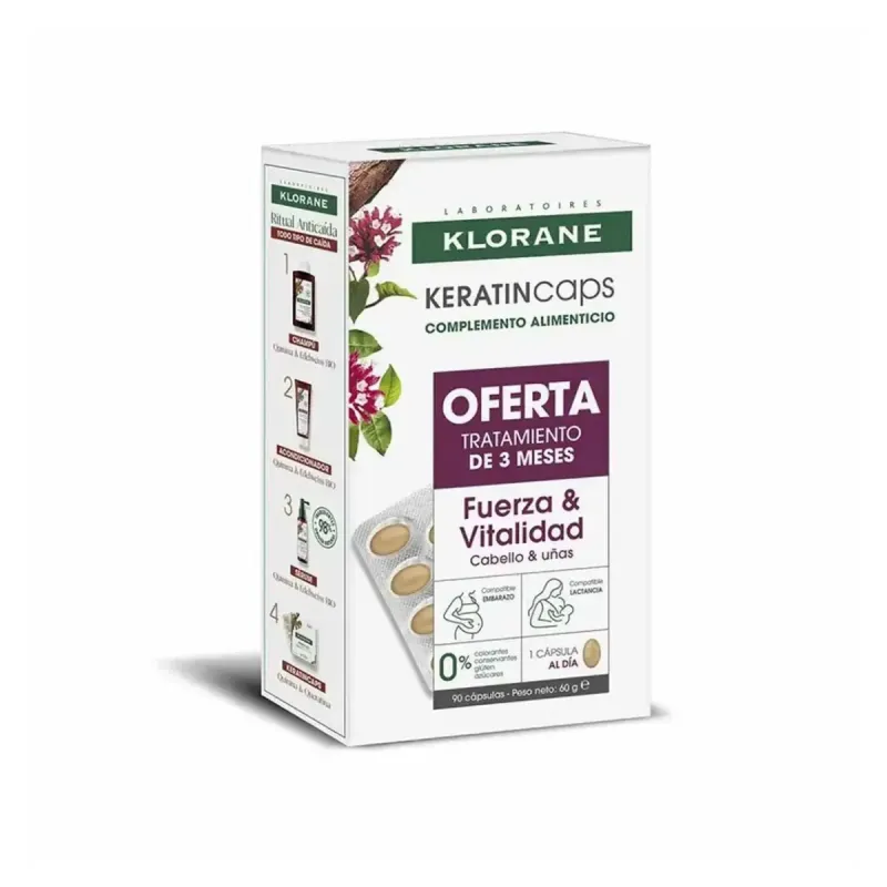 Klorane Keratin Caps Quinina y Queratina | Farmacia Barata