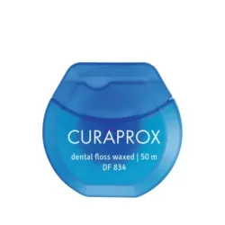 Curaprox DF 834 Hilo Dental Encerado, Sabor Menta, 50 m